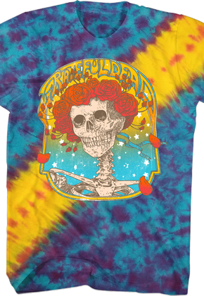 Flower Skeleton Grateful Dead Tie Dye T-Shirt