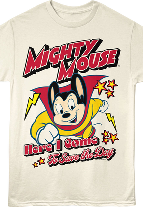 Flying Here I Come To Save The Day Mighty Mouse T-Shirt