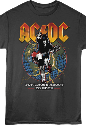 For Those About To Rock Globe ACDC T-Shirt