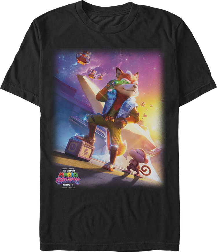 Fox McCloud Pose Super Mario Galaxy Movie Star Fox T-Shirt