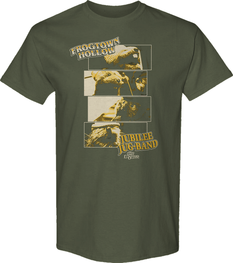 Frogtown Hollow Jubilee Jug-Band Collage Emmet Otter T-Shirt