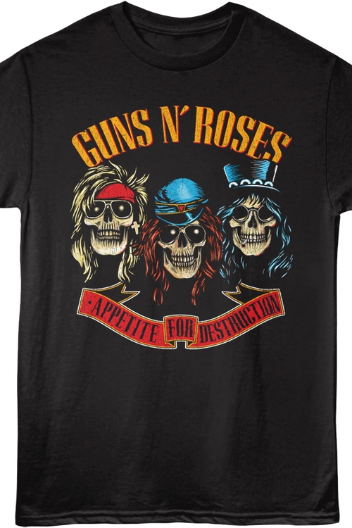 Front & Back Appetite For Destruction Tour Guns N' Roses T-Shirt