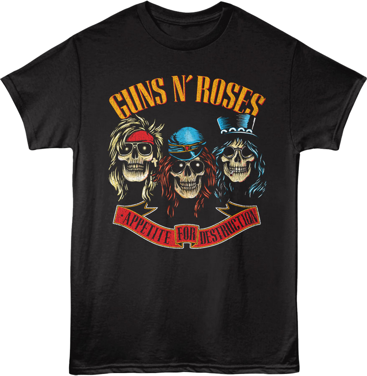 Front & Back Appetite For Destruction Tour Guns N' Roses T-Shirt
