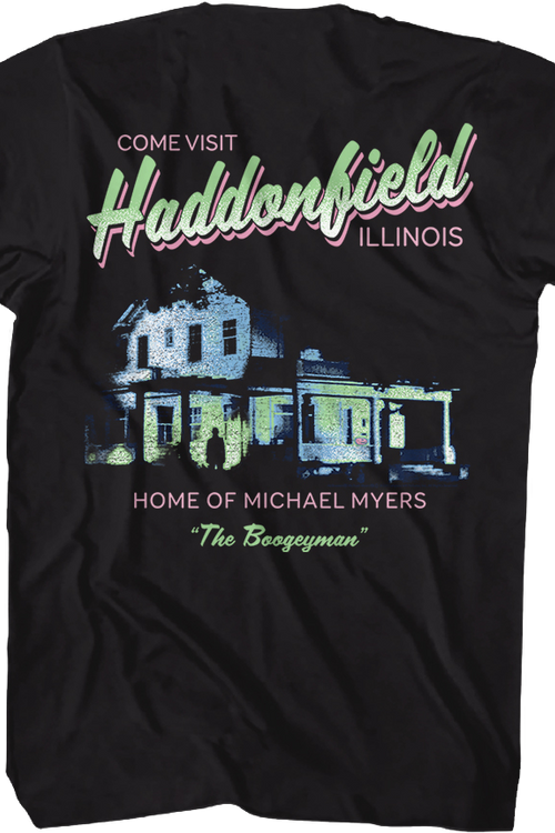 Front & Back Come Visit Haddonfield Halloween T-Shirt
