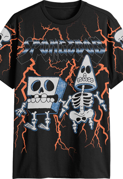 Front & Back Cyber Sigilism Friends SpongeBob SquarePants T-Shirt