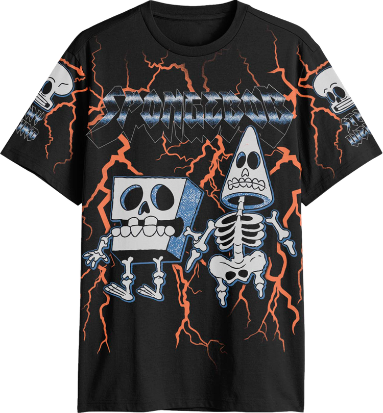 Front & Back Cyber Sigilism Friends SpongeBob SquarePants T-Shirt
