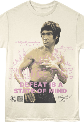 Front & Back Defeat Is A State Of Mind Bruce Lee T-Shirt