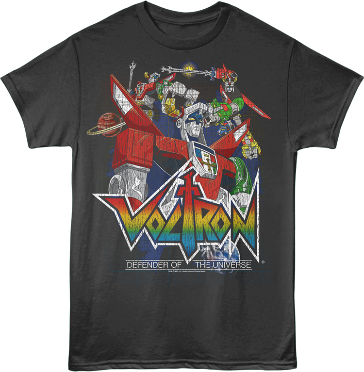 Front & Back Defender Of The Universe Voltron T-Shirt