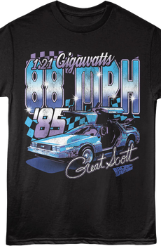 Front & Back DeLorean Racing '85 Back To The Future T-Shirt
