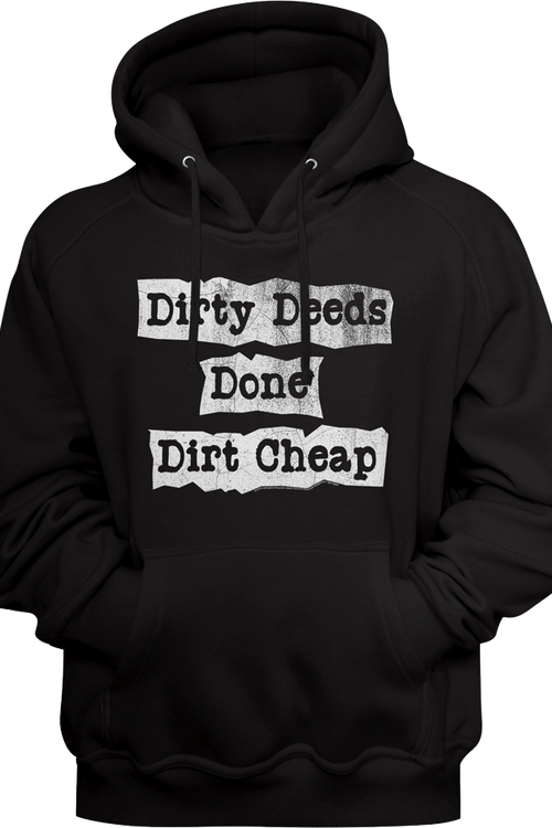 Front & Back Dirty Deeds Done Dirt Cheap ACDC Hoodie