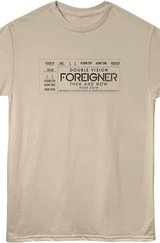 Front & Back Double Vision Concert Ticket Foreigner T-Shirt