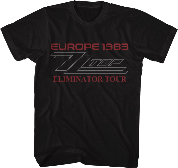 Front & Back Europe 1983 Eliminator Tour ZZ Top T-Shirt
