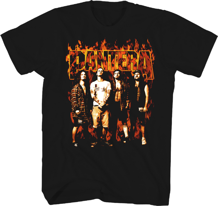 Front & Back Flaming Logo Pantera T-Shirt