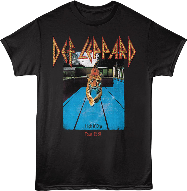 Front & Back High 'n' Dry Tour 1981 Def Leppard T-Shirt