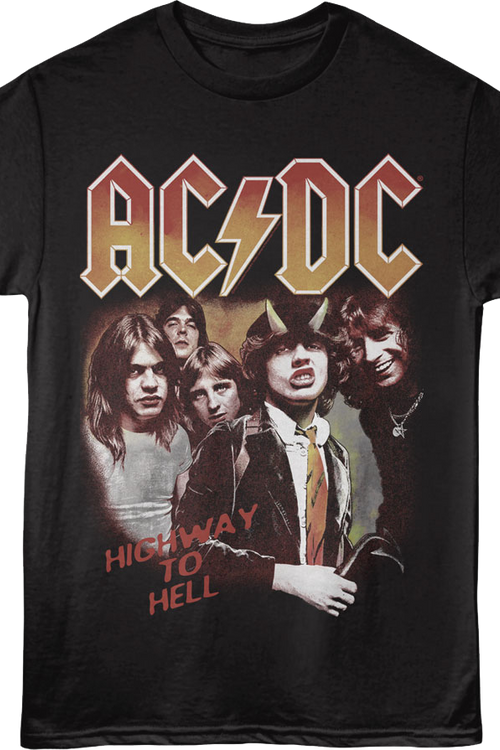 Front & Back Highway To Hell Track List ACDC T-Shirt
