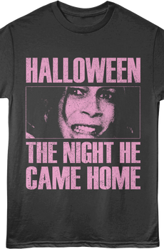 Front & Back Laurie Strode Scared Face Halloween T-Shirt