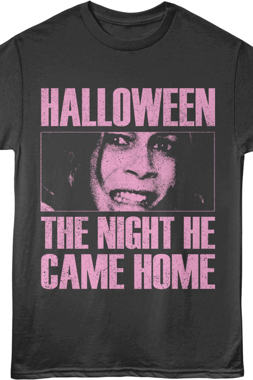 Front & Back Laurie Strode Scared Face Halloween T-Shirt