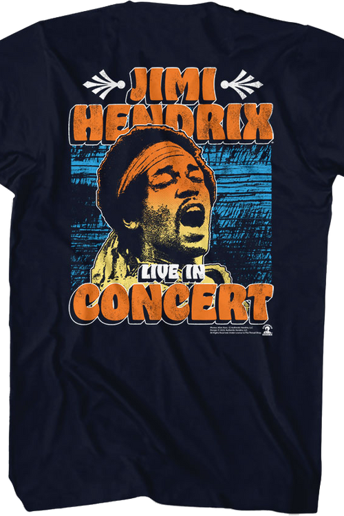 Front & Back Live In Concert Jimi Hendrix T-Shirt