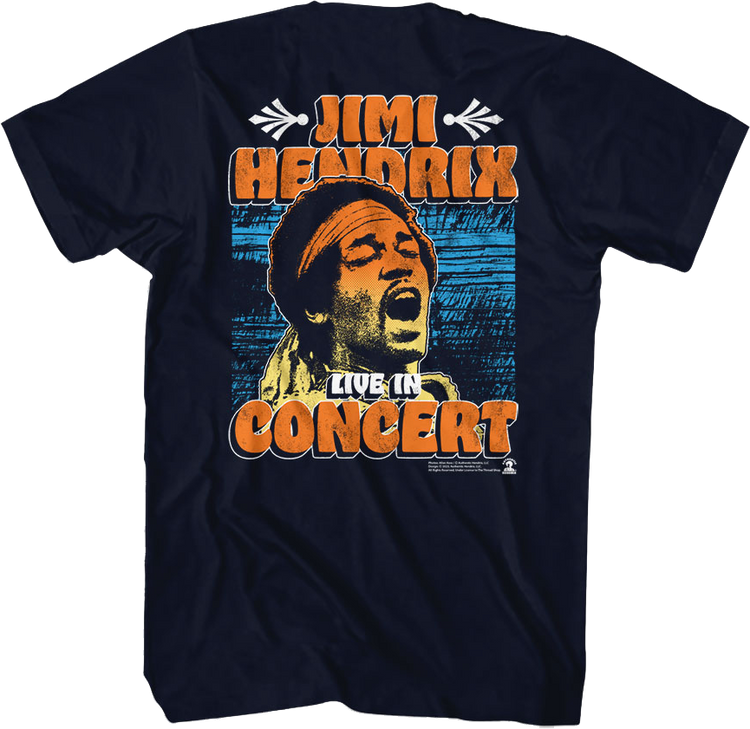 Front & Back Live In Concert Jimi Hendrix T-Shirt
