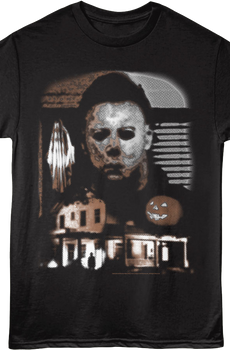 Front & Back Michael Myers Collage Halloween T-Shirt