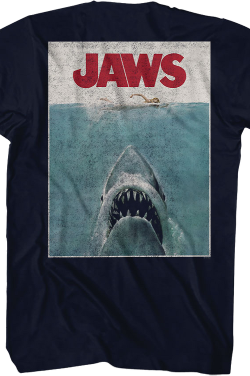 Front & Back Movie Poster Jaws T-Shirt