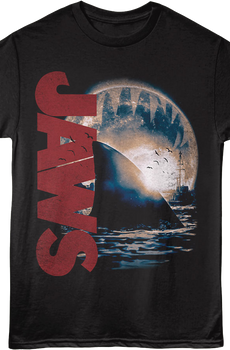Front & Back Stay Out Of The Water Jaws T-Shirt