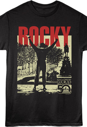 Front & Back Win Rocky Win 50th Anniversary Rocky T-Shirt