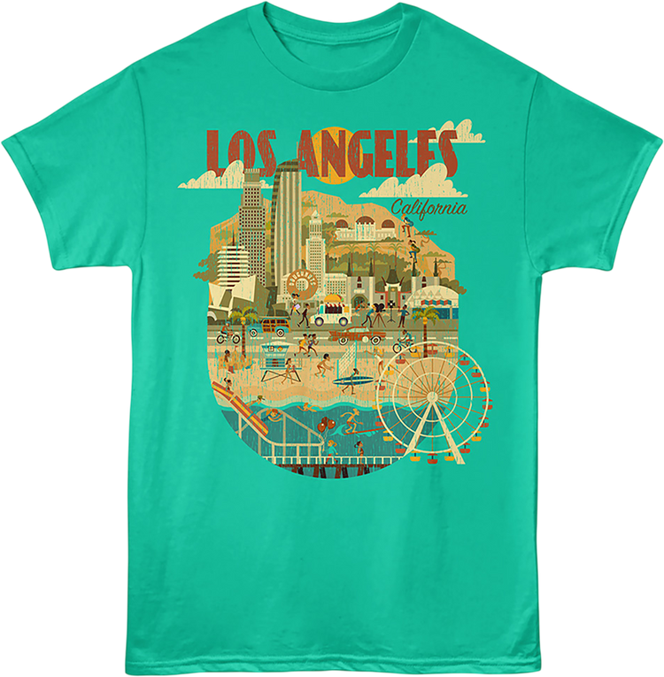 Geometric Los Angeles California T-Shirt