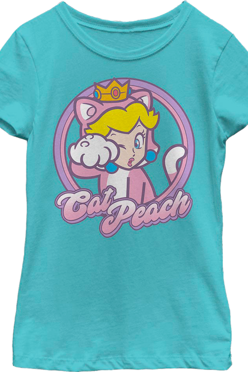 Girls Youth Cat Peach Super Mario Bros. Shirt