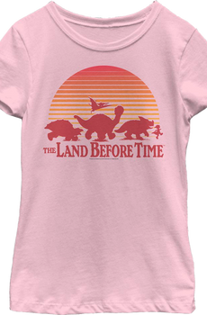 Girls Youth Vintage Sunset Silhouette Land Before Time Shirt