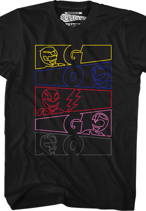 Go Go Panels Mighty Morphin Power Rangers T-Shirt