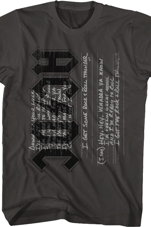 Got Some Rock & Roll Thunder Lyrics ACDC T-Shirt