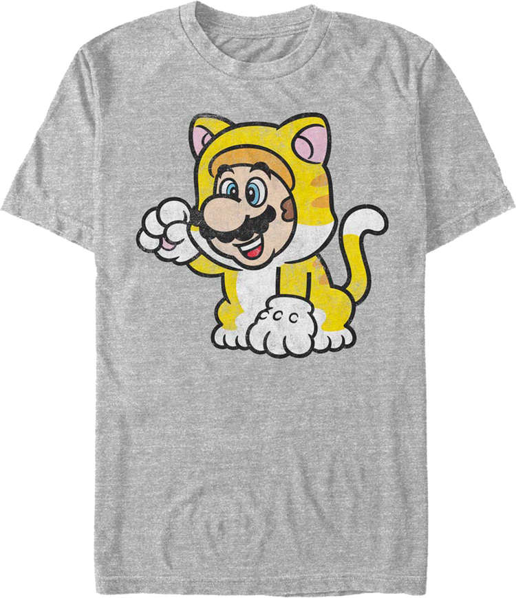 Gray Cat Mario Super Mario Bros. T-Shirt