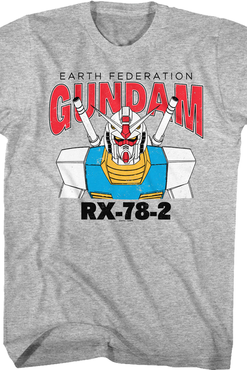 Gray Heather Earth Federation Gundam T-Shirt