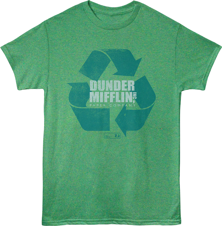 Green Dunder Mifflin Recycle The Office T-Shirt