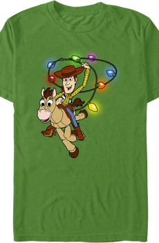 Green Woody's Christmas Lasso Toy Story T-Shirt