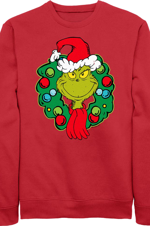Grinch Christmas Wreath Dr. Seuss Sweatshirt