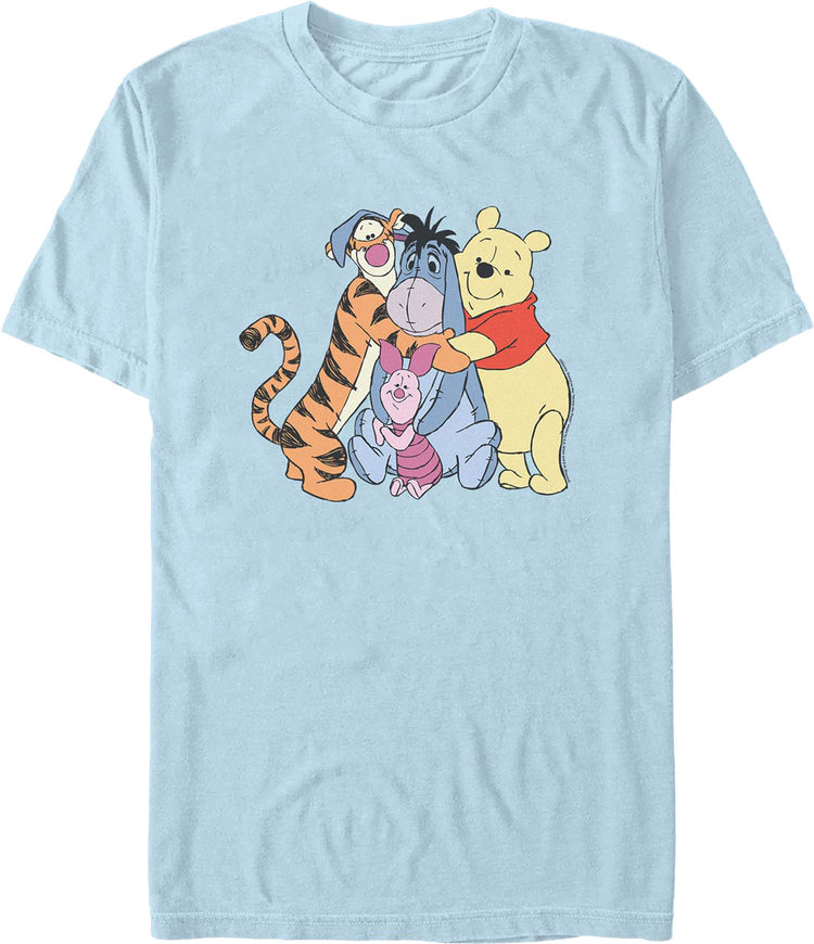 Blue Group Hug Winnie The Pooh T-Shirt