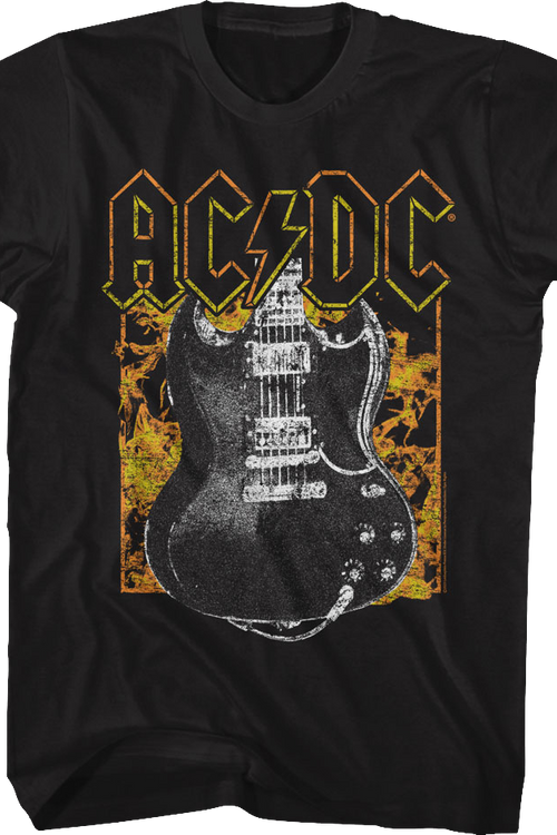 Guitar And Flames ACDC Shirt