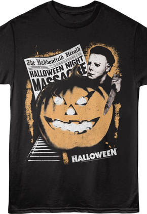 Haddonfield Herald Headline Halloween T-Shirt