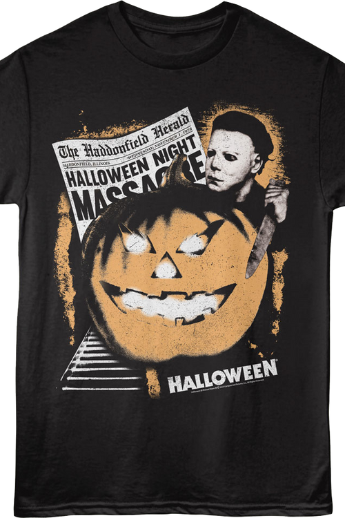 Haddonfield Herald Headline Halloween T-Shirt