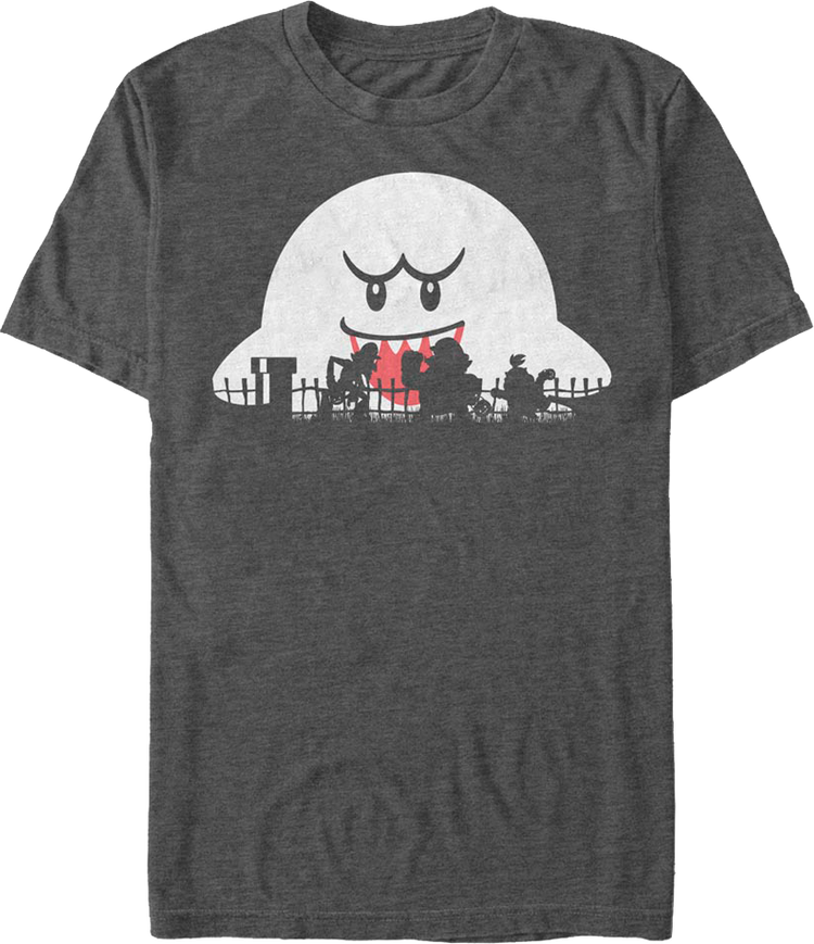 Halloween Boo Ghost And Silhouettes Super Mario Bros. T-Shirt