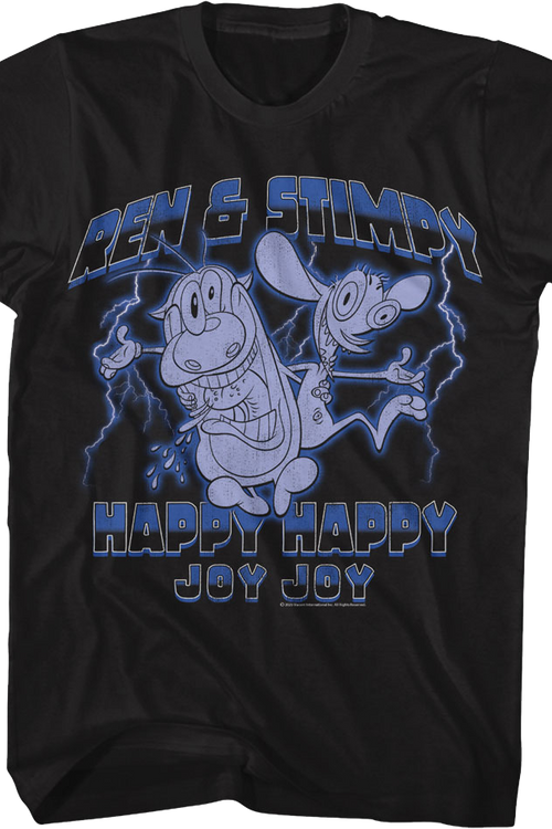 Happy Happy Joy Joy Lightning Ren And Stimpy T-Shirt
