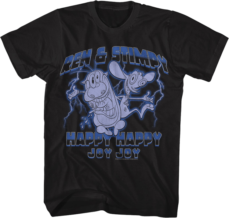 Happy Happy Joy Joy Lightning Ren And Stimpy T-Shirt