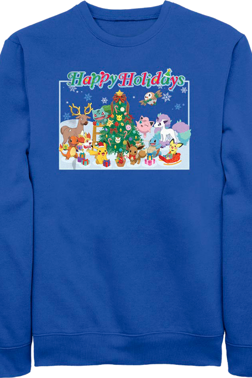 Happy Holidays Group Photo Pokemon Sweatshirt