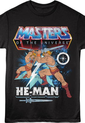 He-Man Lightning Bolt Collage Masters of the Universe T-Shirt