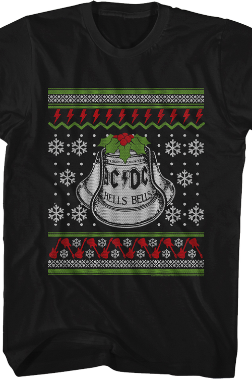 Hells Bells Faux Ugly Christmas Sweater ACDC T-Shirt