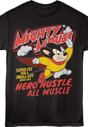 Hero Hustle All Muscle Mighty Mouse T-Shirt