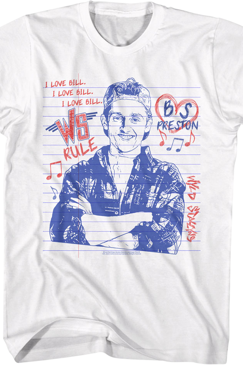 I Love Bill Notebook Doodle Bill & Ted's Excellent Adventure T-Shirt
