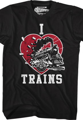 Black I Love Trains Lionel Trains T-Shirt